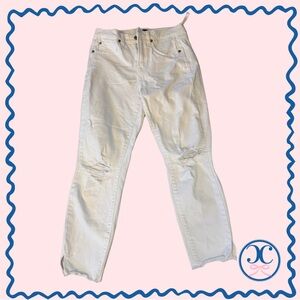 GAP White Distressed Jeans